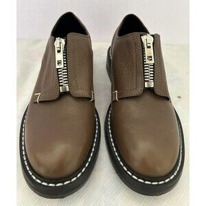 rag & bone Brown Saxon Zip Front Leather Oxford Loafers (size 8 US) 38 European